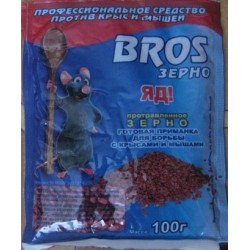 Засіб для знищення мишей/щурів Bros зерно, 100г